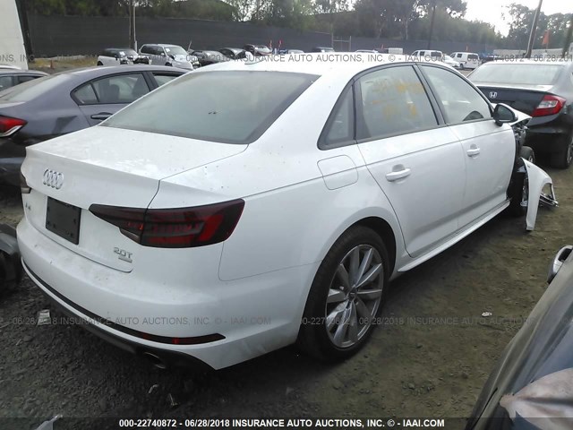 WAUKMAF47JA008103 - 2018 AUDI A4 ULTRA PREMIUM WHITE photo 4