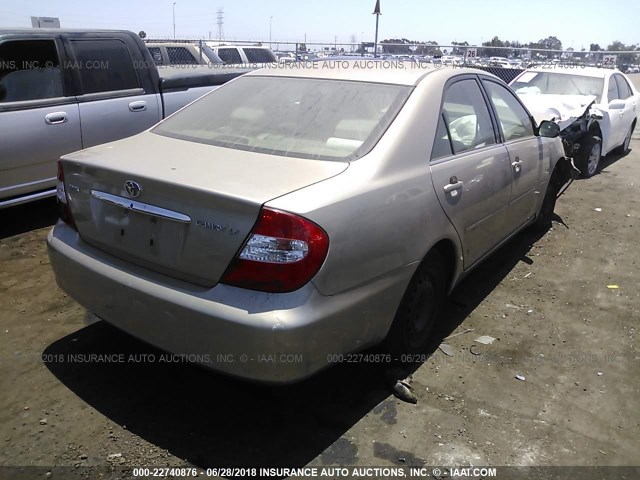 JTDBE32K730161007 - 2003 TOYOTA CAMRY LE/XLE Champagne photo 4
