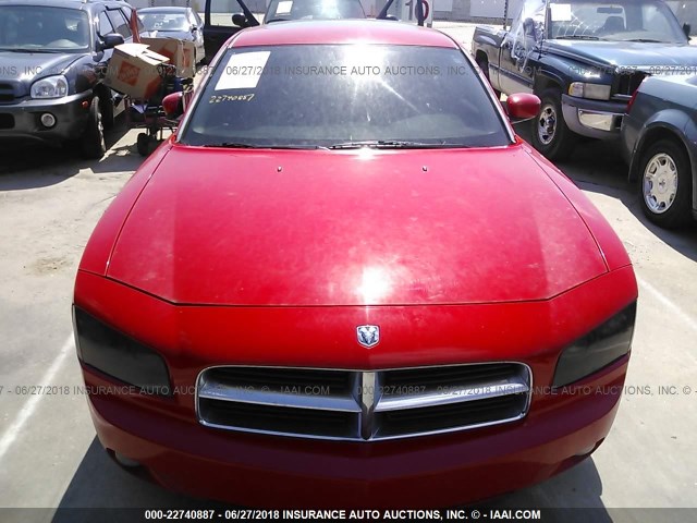 2B3KA53H58H249312 - 2008 DODGE CHARGER R/T RED photo 6