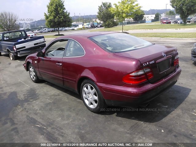 WDBLJ65GXXF086345 - 1999 MERCEDES-BENZ CLK 320 RED photo 3