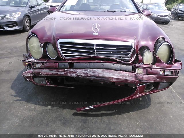 WDBLJ65GXXF086345 - 1999 MERCEDES-BENZ CLK 320 RED photo 6