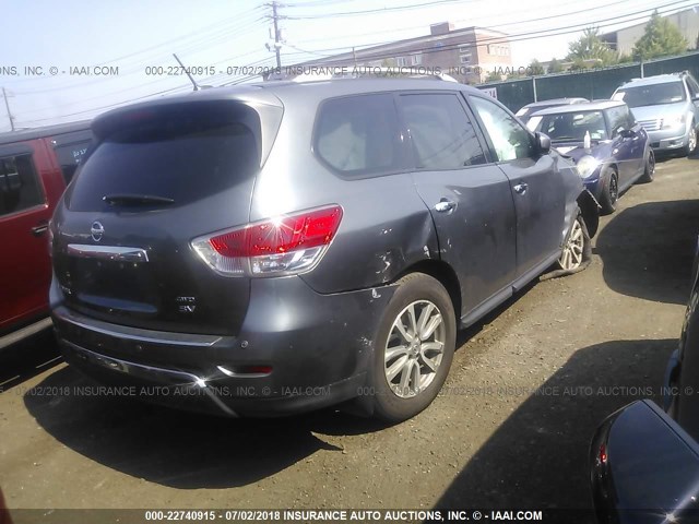 5N1AR2MMXFC707449 - 2015 NISSAN PATHFINDER S/SV/SL/PLATINUM GRAY photo 4
