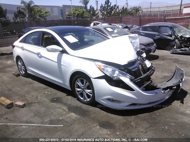 5NPEC4AC6DH606182 - 2013 HYUNDAI SONATA SE/LIMITED WHITE photo 1