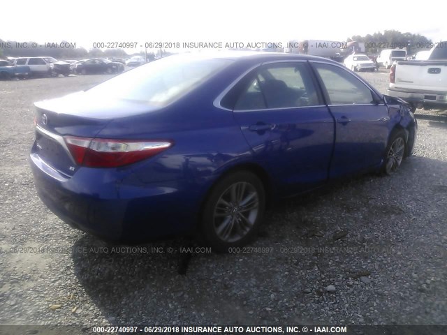 4T1BF1FKXGU508514 - 2016 TOYOTA CAMRY LE/XLE/SE/XSE PURPLE photo 4