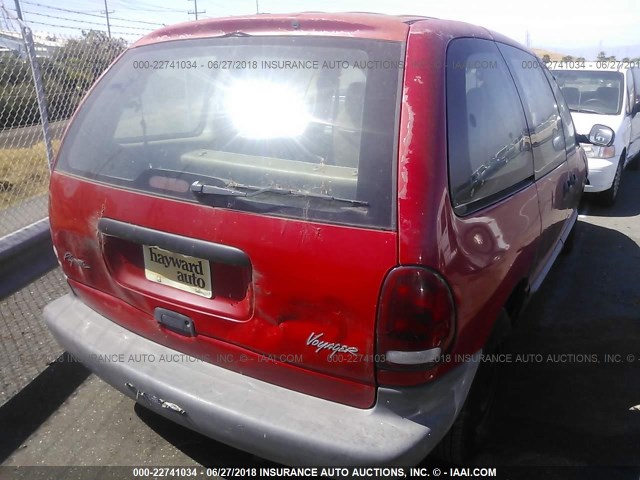 2P4GP25R1VR301513 - 1997 PLYMOUTH VOYAGER RED photo 4