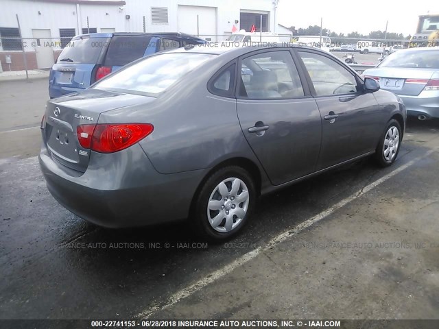 KMHDU46D79U640263 - 2009 HYUNDAI ELANTRA GLS/SE Pewter photo 4