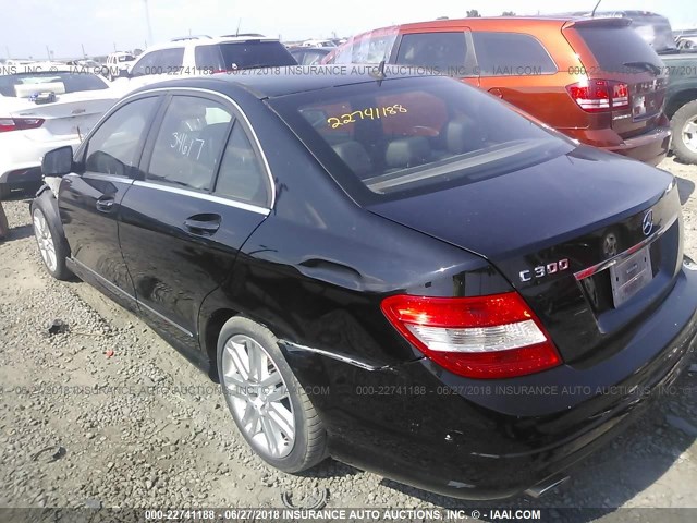 WDDGF54X69R052734 - 2009 MERCEDES-BENZ C 300 BLACK photo 3