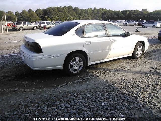 2G1WF52E859341263 - 2005 CHEVROLET IMPALA WHITE photo 4