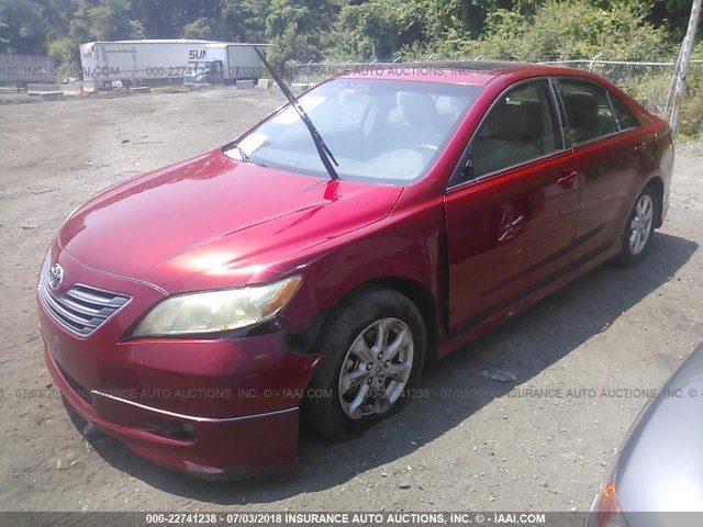 4T1BE46K77U027494 - 2007 TOYOTA CAMRY NEW GENERAT CE/LE/XLE/SE RED photo 2