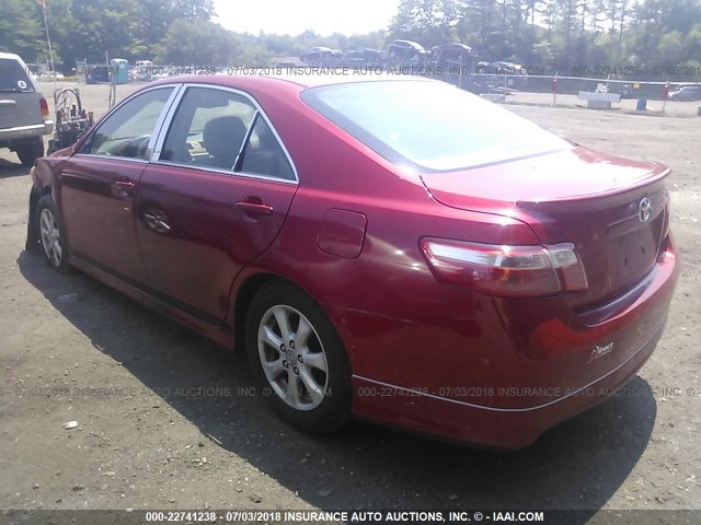 4T1BE46K77U027494 - 2007 TOYOTA CAMRY NEW GENERAT CE/LE/XLE/SE RED photo 3