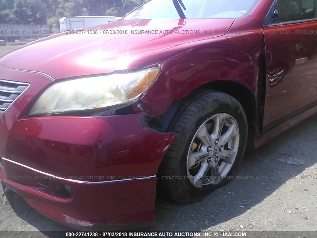 4T1BE46K77U027494 - 2007 TOYOTA CAMRY NEW GENERAT CE/LE/XLE/SE RED photo 6
