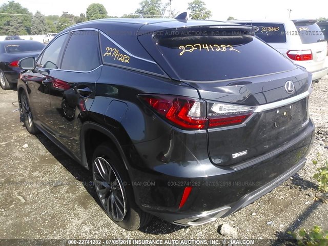 2T2BZMCAXJC144782 - 2018 LEXUS RX 350/BASE/F SPORT BLACK photo 3