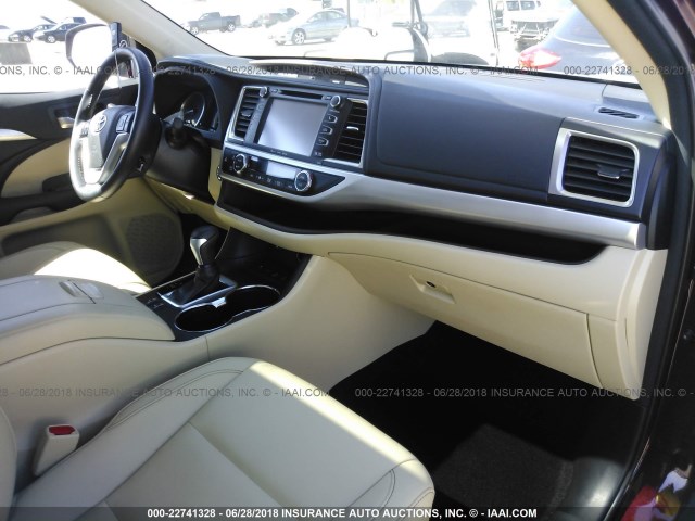 5TDJKRFH2GS356408 - 2016 TOYOTA HIGHLANDER XLE ბურგუნდია ფოტო 5