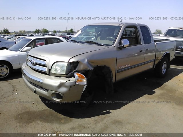 5TBRU34135S453333 - 2005 TOYOTA TUNDRA ACCESS CAB SR5 TAN photo 2