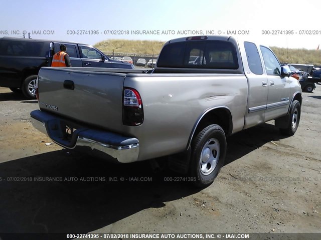 5TBRU34135S453333 - 2005 TOYOTA TUNDRA ACCESS CAB SR5 TAN photo 4