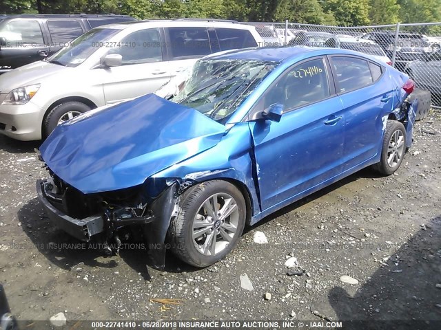 5NPD84LF0JH245418 - 2018 HYUNDAI ELANTRA SEL/VALUE/LIMITED BLUE photo 2