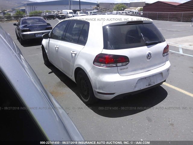 WVWDB7AJ9DW118918 - 2013 VOLKSWAGEN GOLF WHITE photo 3