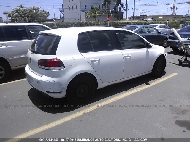 WVWDB7AJ9DW118918 - 2013 VOLKSWAGEN GOLF WHITE photo 4