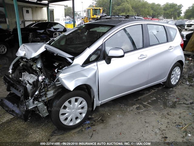 3N1CE2CP2EL429429 - 2014 NISSAN VERSA NOTE S/S PLUS/SV/SL SILVER photo 2