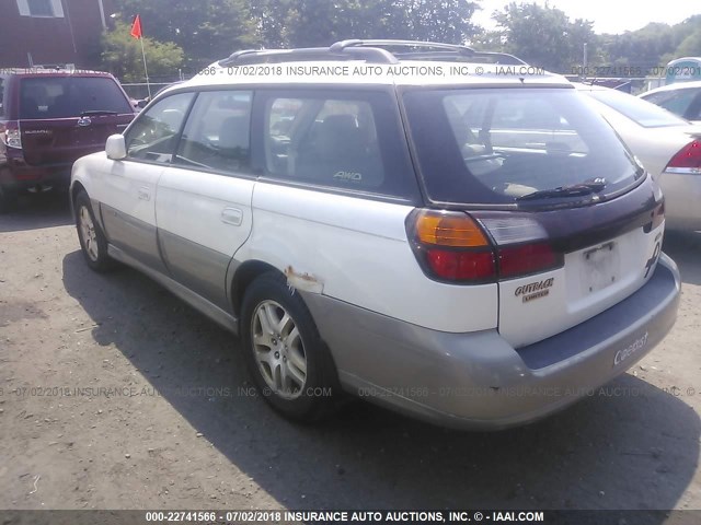 4S3BH686237603699 - 2003 SUBARU LEGACY OUTBACK LIMITED WHITE photo 3