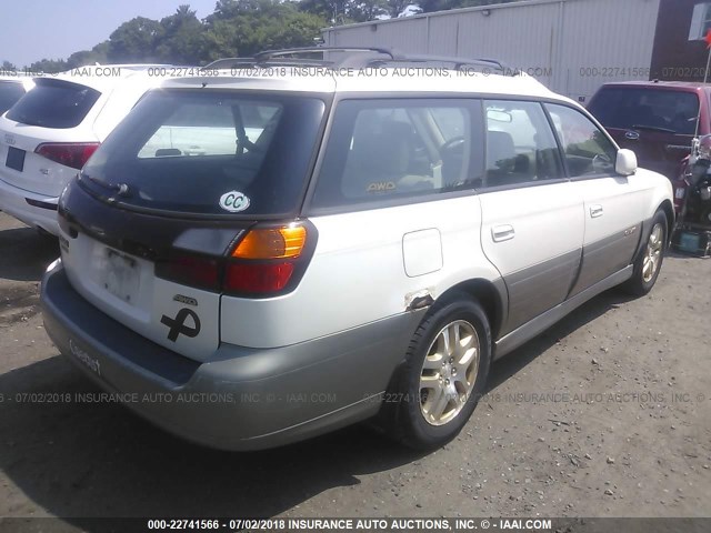 4S3BH686237603699 - 2003 SUBARU LEGACY OUTBACK LIMITED WHITE photo 4