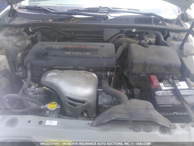 4T1BE32K46U724345 - 2006 TOYOTA CAMRY LE/XLE/SE ვერცხლისფერი ფოტო 10