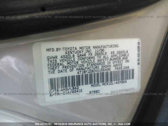 4T1BF12B0VU156496 - 1997 TOYOTA AVALON XL/XLS BEIGE photo 9