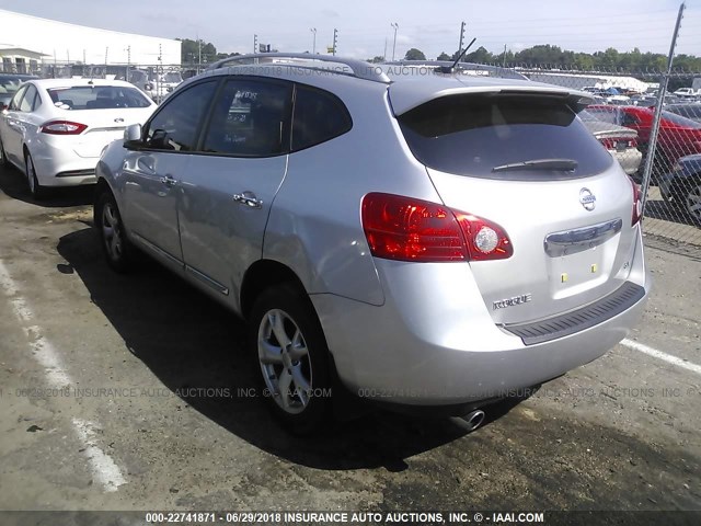 JN8AS5MT3BW150141 - 2011 NISSAN ROGUE S/SV/KROM SILVER photo 3
