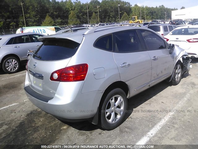 JN8AS5MT3BW150141 - 2011 NISSAN ROGUE S/SV/KROM SILVER photo 4