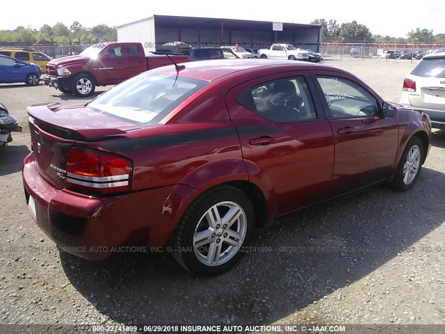 1B3CC5FB0AN134605 - 2010 DODGE AVENGER R/T RED photo 4