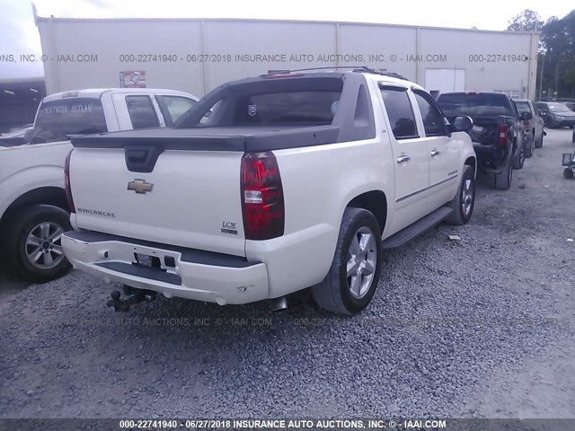 3GNVKGE06AG257279 - 2010 CHEVROLET AVALANCHE LTZ WHITE photo 4