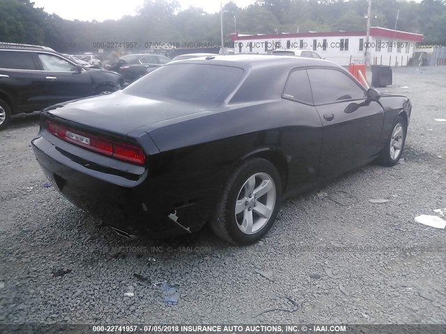 2C3CDYAG0CH293608 - 2012 DODGE CHALLENGER SXT BLACK photo 4