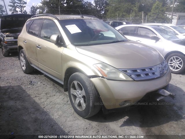 JN8AZ08W63W214760 - 2003 NISSAN MURANO SL/SE GOLD photo 1