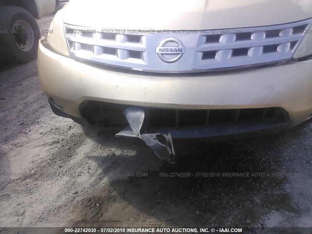 JN8AZ08W63W214760 - 2003 NISSAN MURANO SL/SE GOLD photo 6