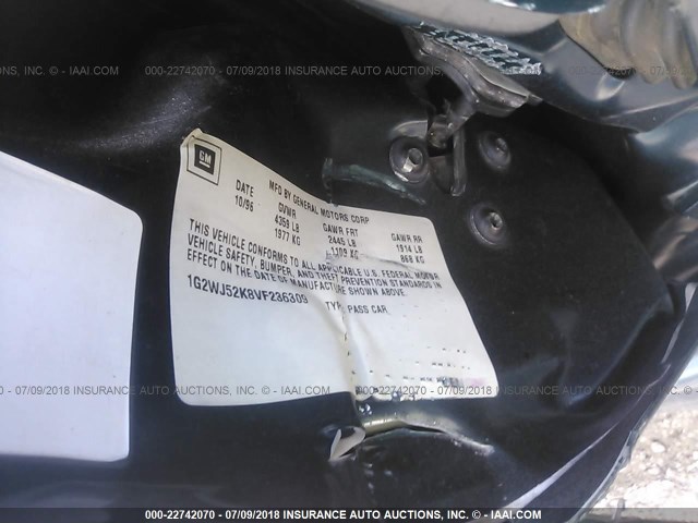 1G2WJ52K8VF236309 - 1997 PONTIAC GRAND PRIX SE 蓝色 照片 9