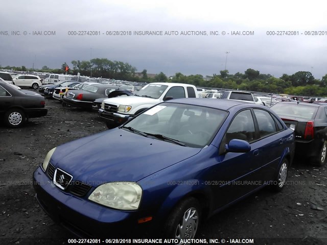 KL5JD56Z45K235028 - 2005 SUZUKI FORENZA S BLUE photo 2