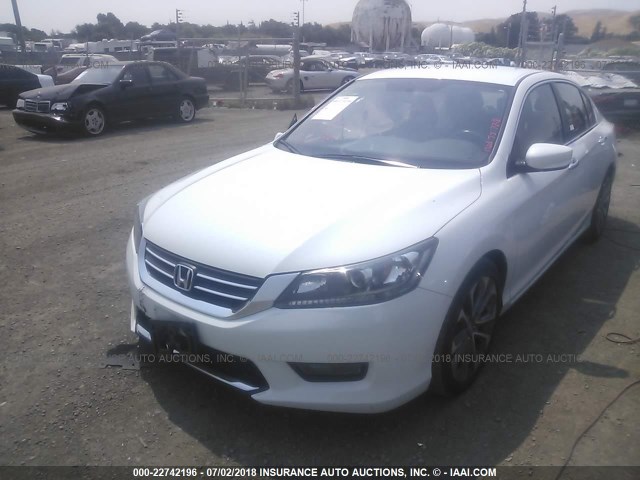 1HGCR2F52FA072999 - 2015 HONDA ACCORD SPORT WHITE photo 2