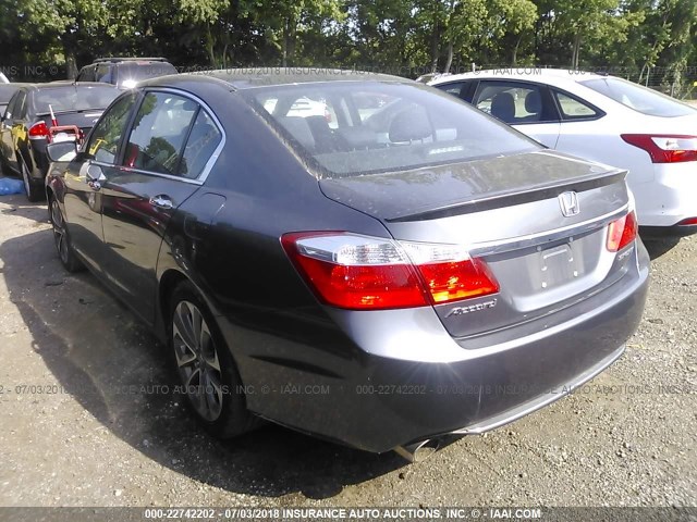 1HGCR2F55DA025964 - 2013 HONDA ACCORD SPORT GRAY photo 3