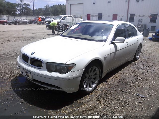 WBAGL63444DP71855 - 2004 BMW 745 I WHITE photo 2