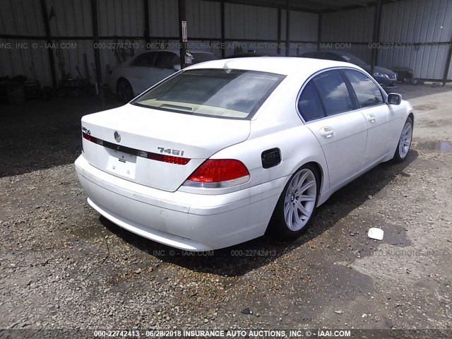 WBAGL63444DP71855 - 2004 BMW 745 I WHITE photo 4