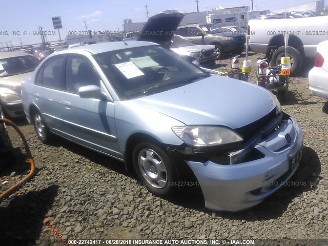 JHMES96604S009242 - 2004 HONDA CIVIC HYBRID BLUE photo 1