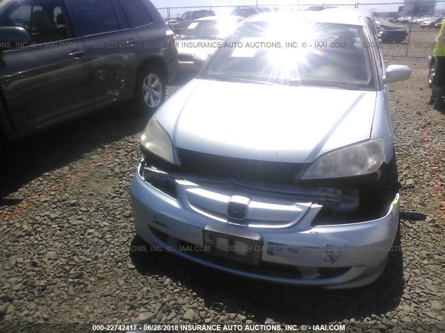 JHMES96604S009242 - 2004 HONDA CIVIC HYBRID BLUE photo 6