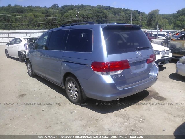 5FNRL38798B094376 - 2008 HONDA ODYSSEY EXL BLUE photo 3