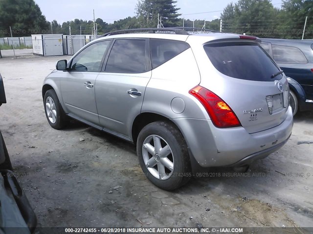 JN8AZ08W25W434044 - 2005 NISSAN MURANO SL/SE/S SILVER photo 3