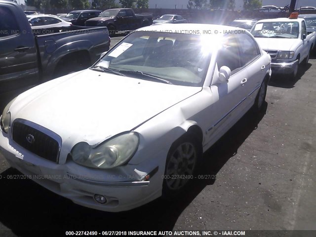 KMHWF35H03A811378 - 2003 HYUNDAI SONATA GLS/LX WHITE photo 2