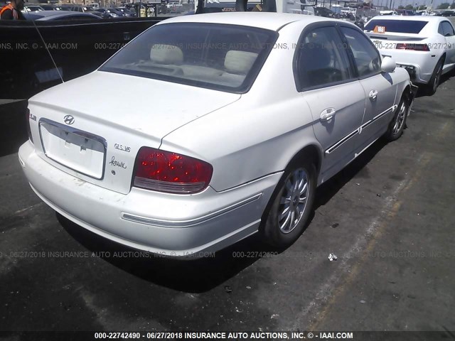 KMHWF35H03A811378 - 2003 HYUNDAI SONATA GLS/LX WHITE photo 4