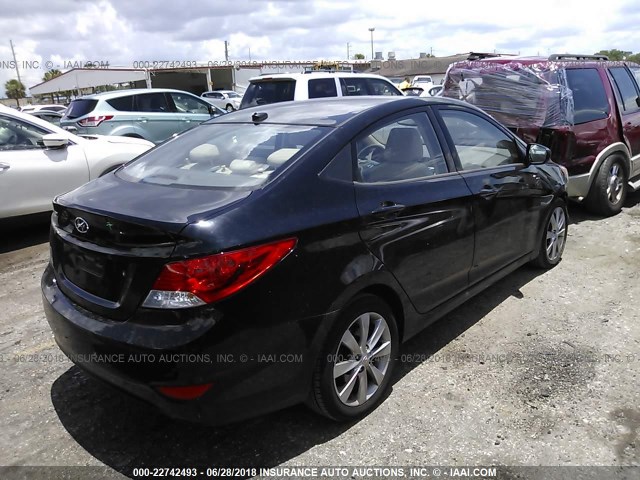 KMHCU4AE3DU313797 - 2013 HYUNDAI ACCENT GLS/SE BLACK photo 4