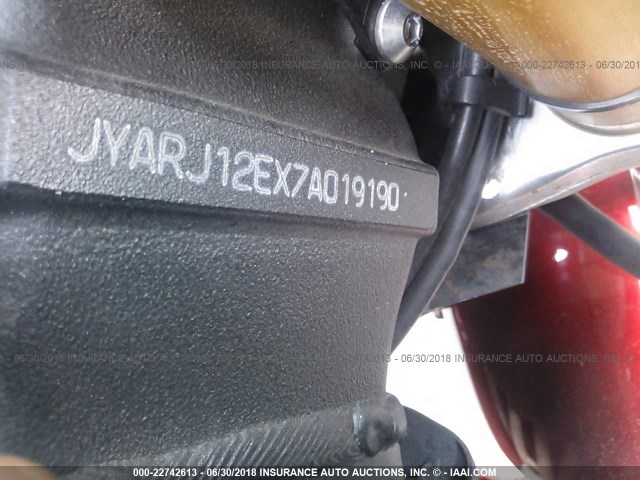 JYARJ12EX7A019190 - 2007 YAMAHA YZFR6 L RED photo 10