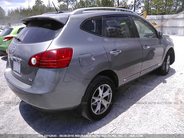 JN8AS5MT6BW571741 - 2011 NISSAN ROGUE S/SV/KROM GRAY photo 4