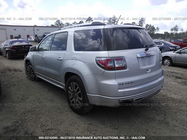 1GKKRTKD7DJ174717 - 2013 GMC ACADIA DENALI SILVER photo 3